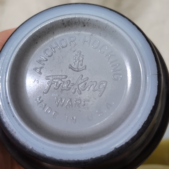 Anchor Hocking Fire-king Avocado Gree/black Stacking Cup set of 6 - Picture 4 of 5